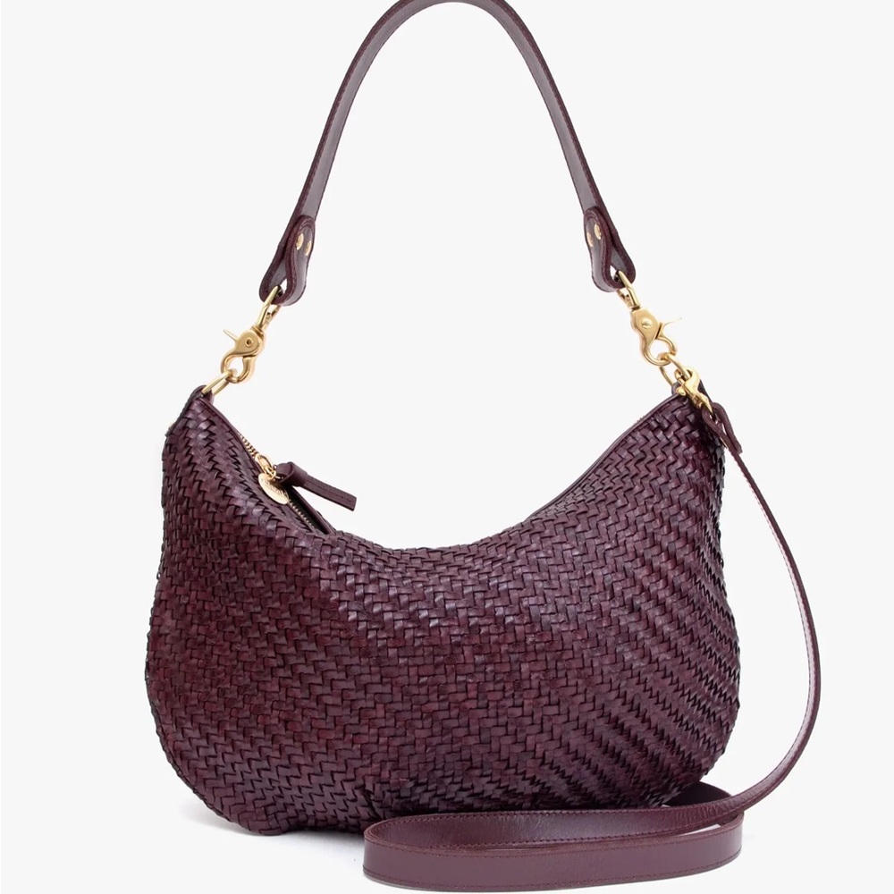 Clare V. Woven Leather Moyen Shoulder Bag
